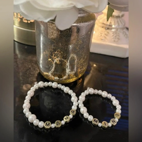 MAMA‎ & mini pearl Bracelet set - Picture 1 of 3